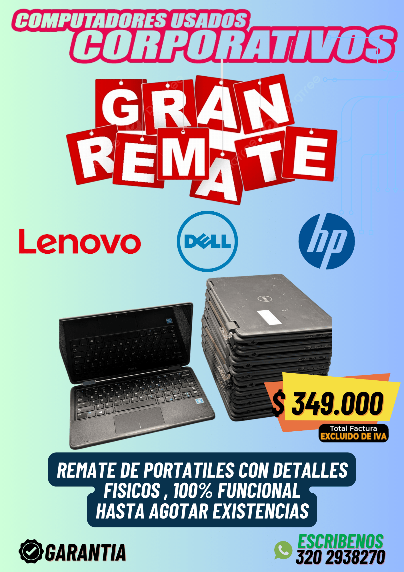 Remate de portatiles con detalles